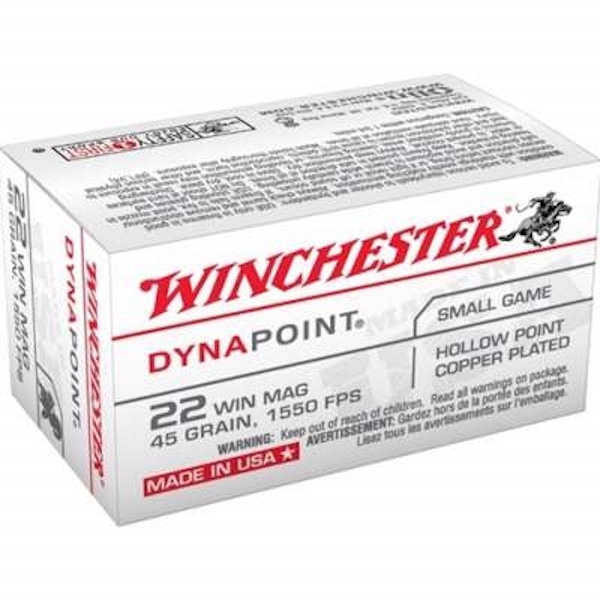 WINCHESTER DYNAPOINT 22WMR 45GR 1550FPS 50RD 40BX/CS - for sale