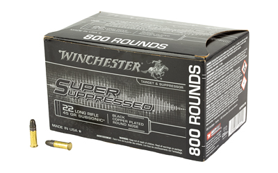 WINCHESTER SUPER SUPPRESSED 22LR 45GR LEAD-RN 800RD 2BX/CS - for sale