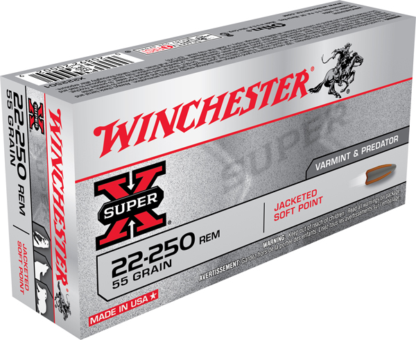 WINCHESTER SUPER-X 22-250 REM 55GR PSP 20RD 10BX/CS - for sale