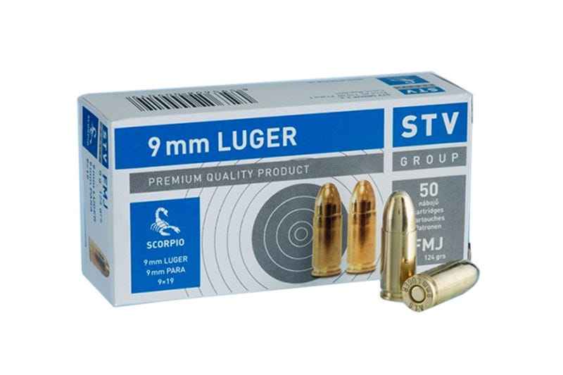 SCORPIO AMMO 9MM 124GR FMJ 50/1000 - for sale