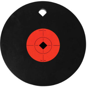 Birchwood Casey 47603 World of Targets Single Hole 8" Pistol/Rifle Black/Orange AR500 Steel Circle w/Crosshair & Diamond 0.38" Thick Hanging