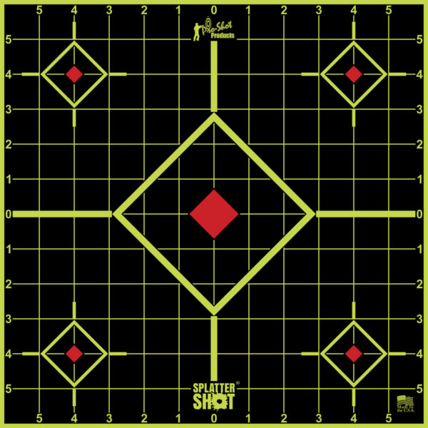 Pro-Shot 12SIGREEN5PK SplatterShot Sight-In Self-Adhesive Paper Black/Green 12" 5-Diamond 5 Pack