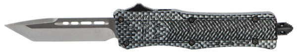 CobraTec Knives SCFCTK1STNS CTK-1  Small 2.75" OTF Tanto Plain D2 Steel Blade/Carbon Fiber Aluminum Handle Features Glass Breaker Includes Pocket Clip