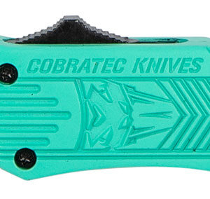 CobraTec Knives STFCTK1SDNS CTK-1  Small 2.75" OTF Drop Point Plain D2 Steel Blade/Tiffany Blue Aluminum Handle Features Glass Breaker Includes Pocket Clip