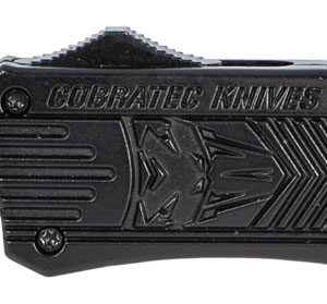 CobraTec Knives MBCTK1MDNS CTK-1  Medium 3" OTF Drop Point Plain D2 Steel Blade/Black Aluminum Handle Features Glass Breaker Includes Side Button