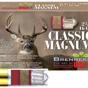 Brenneke SL162CLM Classic Magnum  16Gauge 2.75" 1oz Slug Shot 5 Per Box/50 Case