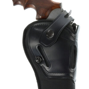 Galco SR44B Switchback  OWB Black Leather Belt Slide Fits Ruger GP100/S&W K Frame Fits 4" Barrel Ambidextrous