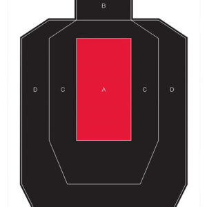 Birchwood Casey 35743 Dirty Bird  IPSC Tagboard Hanging Pistol 16.50" x 24" Black/Red White Impact Splatter 3 Per Pkg