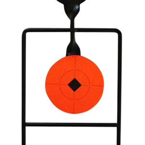 Birchwood Casey 46344 World of Targets Super Double Mag Spinner 4.50"/6" Handgun Black/Orange Steel Circle w/Crosshair & Diamond 0.37" Thick Standing