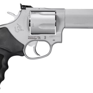 Taurus 2440049TKR Tracker 44 Medium Frame 44 Rem Mag 5rd 4" Matte Stainless Ported Barrel, Cylinder & Frame, Adjustable Rear Sight, Black Rubber Grip, Transfer Bar Safety, Exposed Hammer