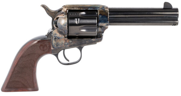 Taylors & Company 550812 Smoke Wagon  45 Colt (LC) Caliber with 4.75" Blued Finish Barrel, 6rd Capacity Blued Finish Cylinder, Color Case Hardened Finish Steel Frame & Checkered Walnut Grip