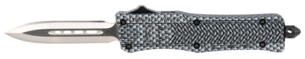 CobraTec Knives SCFCTK1SDADNS CTK-1  Small 2.75" OTF Dagger Plain D2 Steel Blade/Carbon Fiber Aluminum Handle Features Glass Breaker Includes Pocket Clip