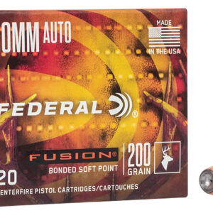 Federal F10FS1 Fusion Handgun 10mmAuto 200gr Fusion Soft Point 20 Per Box/10 Case