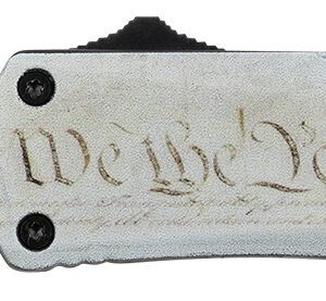 Templar Knife SWTP531 Gen II We The People Small 2.25" OTF Tanto Part Serrated Black Oxide Stonewashed 440C SS Blade, 4.31" White w/Flag & "We The People" Aluminum Handle, Glass Breaker