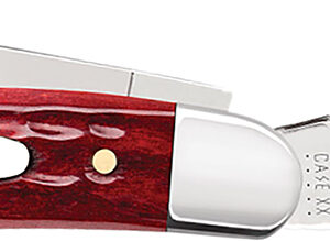 Case 00786 Stockman  Medium 2.57"/1.88"/1.71" Folding Clip/Sheepsfoot/Spey Plain Mirror Polished Tru-Sharp SS Blade/Corn Cob Jigged Old Red Bone Handle