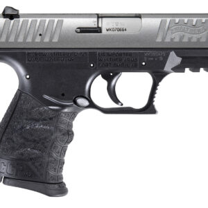 Walther Arms 5083501 CCP M2 + 9mm Luger 8+1 3.54" Barrel, Black Finish Picatinny Rail Frame, Serrated Sliver Stainless Steel Slide, Finger Grooved Polymer Grip