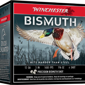 Winchester Ammo SWB1234 Bismuth  12Gauge 3" 1 3/8oz Tin Plated Bismuth 4Shot 25 Per Box/10 Case