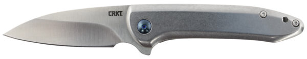 CRKT 5385 Delineation  2.94" Folding Wharncliffe Plain Satin 8Cr13MoV SS Blade/ Satin Stainless Steel Handle Includes Pocket Clip
