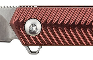 CRKT K820BXP Stylus  3.18" Folding Drop Point Plain Satin 12C27 Sandvik Blade/Maroon Aluminum Handle Includes Pocket Clip