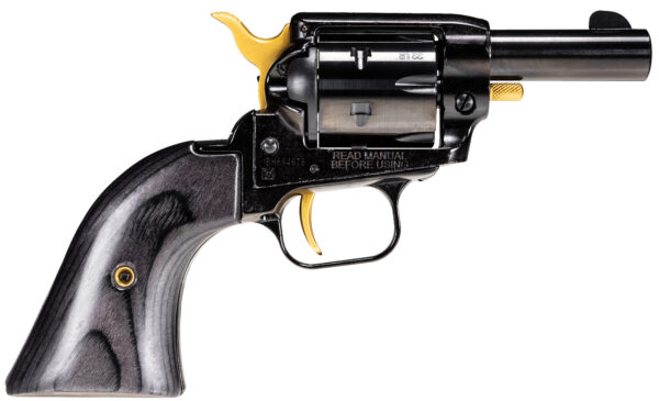Heritage Mfg BK22B2GLD Barkeep  22 LR 6 Shot, 2.68" Black Oxide Steel Barrel, Black Oxide w/Gold Controls Zinc Alloy Frame, Black Oxide Cylinder, Black Laminate Grip, Manual Safety, Exposed Hammer