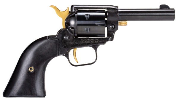 Heritage Mfg BK22B3GLD Barkeep  22 LR 6 Shot, 3.60" Black Oxide Steel Barrel, Black Oxide w/Gold Controls Zinc Alloy Frame, Black Oxide Cylinder, Black Laminate Grip, Manual Safety, Exposed Hammer