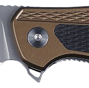CRKT K360GXP Jake  3.32" Drop Point Plain Bead Blasted 12C27 Sandvik Blade/ Black/Brown Aluminum/G10 Handle Includes Pocket Clip