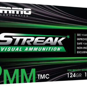 Ammo Inc 9124TMCSTRKGRN50 Streak Visual (GREEN)  9mm Luger 124gr Total Metal Case 50 Per Box/20 Case