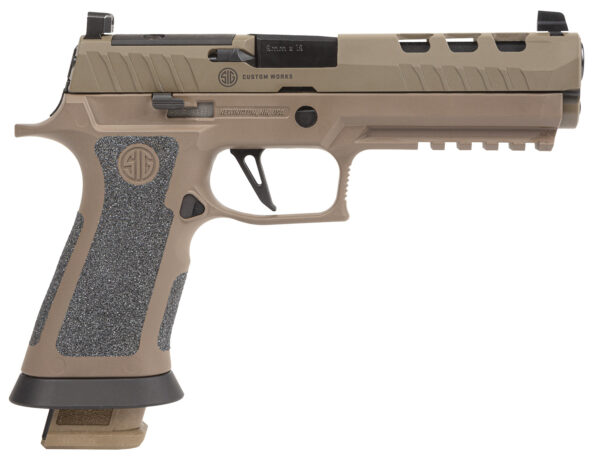 Sig Sauer 320X59DH3 P320 XFive DH3 9mm Luger 21+1 5" Black Bull Barrel, Coyote Cerakote DH3 Custom Works Optic Ready Slide, Coyote Cerakote DH3 SS Frame w/Picatinny Rail & Beavertail, Coyote TXG Grips