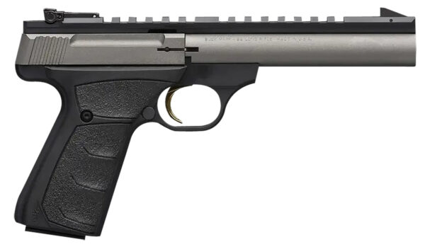 Browning 051586490 Buck Mark Field/Target 22 LR 10+1 5.50" Tungsten Gray Cerakote Steel Bull Barrel & Serrated Steel w/Picatinny Rail Slide, Matte Black Alloy Receiver Black Polymer Grips