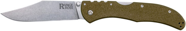 Cold Steel CS20KR7 Range Boss  Folding Clip Point Plain 4034 SS Blade/5.25" OD Green Zy-Ex Handle