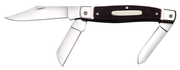 Cold Steel CSFLSTKMN Stockman  2"/2.30"/3.50" Folding Clip/Sheepsfoot/Spey Plain 8Cr13MoV SS Blade/Rough Black w/Polished Bolsters Bone Handle
