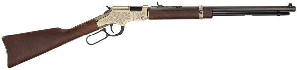 Henry H004MD4 Golden Boy Deluxe 4th Edition 22 WMR 12+1 20.50" Blued Octagon Barrel, Engraved Brasslite Rec, American Walnut Stock, Ad. Buckhorn Sights