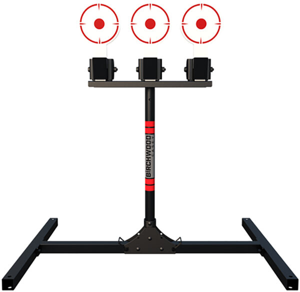 Birchwood Casey 3TPR 3 Spring Loaded Self Resting Targets Plate Rack Black/Red AR500 Steel 0.37" Thick Standing