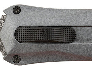 Steel River Knives A163BDD Spartan  3.50" OTF Dagger Plain Damascus 440C SS Blade/Gray w/Carbon Fiber Inlay Aluminum Zinc Alloy Handle