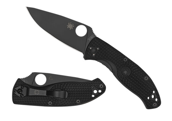 Spyderco C122PBBK Tenacious Lightweight 3.39" Folding Plain Black Oxide 8Cr13MoV SS Blade/Black Bi-Directional Texturing FRN Handle Includes Pocket Clip
