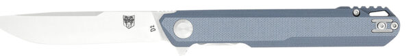 CobraTec Knives CTMONGRY Monarch  3.50" Folding Plain Satin D2 Steel Blade, 4.75" Gray G10 Handle