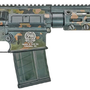 HK 81001001 MR556 A1 75th Anniversary 5.56x45mm 30+1 16.50" Black Steel Barrel, Flecktarn Camo Picatinny Rail Aluminum Receiver, M-LOK Handguard, Black Synthetic Adjustable Stock, 4 Magazines