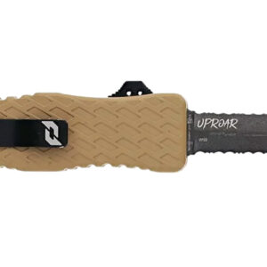 Schrade 1159305 Uproar  Automatic 3" OTF Dagger Part Serrated Black Oxide D2 Steel Blade, Flat Dark Earth Textured Aluminum Handle