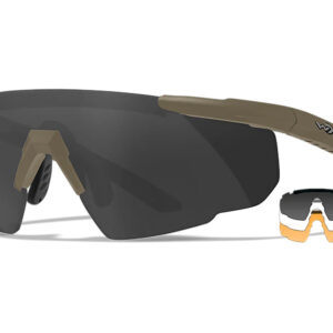 Wiley X 308T Saber Advanced  Smoke Gray/Clear/Light Rust Lens Polycarbonate Matte Tan Frame