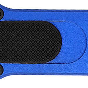 CobraTec Knives CALI952BLUDNS California 952 *CA Compliant 1.75" OTF Drop Point Plain Black Stonewashed D2 Steel Blade, 3" Blue Anodized Aluminum Handle