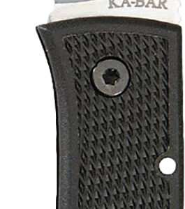 Ka-Bar 4062 Dozier Hunter 3" Folding Drop Point Plain AUS-8A SS Blade, Black Zytel Handle, Includes Pocket Clip