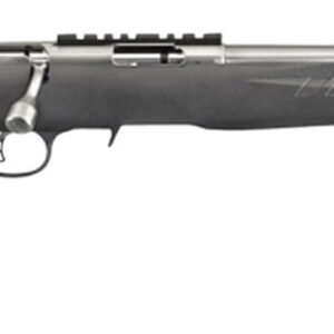 Ruger 8353 American Rimfire  Full Size 17 HMR 9+1 18" Satin Stainless Threaded Barrel, Satin Stainless Scope Rail Receiver,  Black Synthetic Adjustable Stock, Right Hand