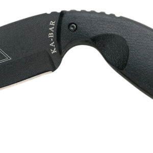 Ka-Bar 1482 TDI Law Enforcement Large 3.69" Fixed Drop Point Plain Black AUS-8A SS Blade, Black Zytel Handle, Includes Belt Clip/Sheath