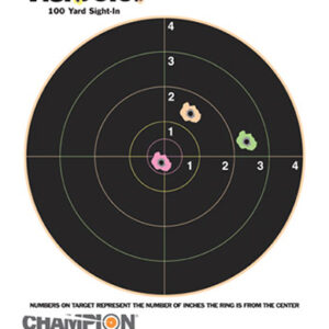 Champion Targets 45824 VisiColor  Bullseye Paper Hanging Pistol/Rifle 8.50" x 11" Multi-Color Includes Pasters 10 Pack