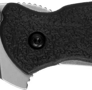 Kershaw 1620 Scallion  2.40" Folding Flipper Plain Bead Blasted 420HC SS Blade Black Glass-Filled Nylon Handle Includes Pocket Clip