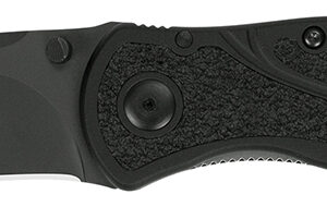 Kershaw 1670BLK Blur  3.40" Folding Drop Point w/Recurve Plain Black DLC 14C28N Steel Blade Black Anodized Aluminum Handle Includes Pocket Clip