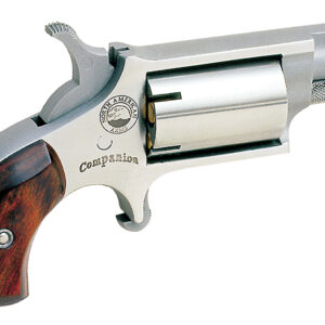 North American Arms 22LRCB Companion  SAO 22 Cal #11 Percussion 1.13" 5 rd Stainless Steel Rosewood Birdshead Grip