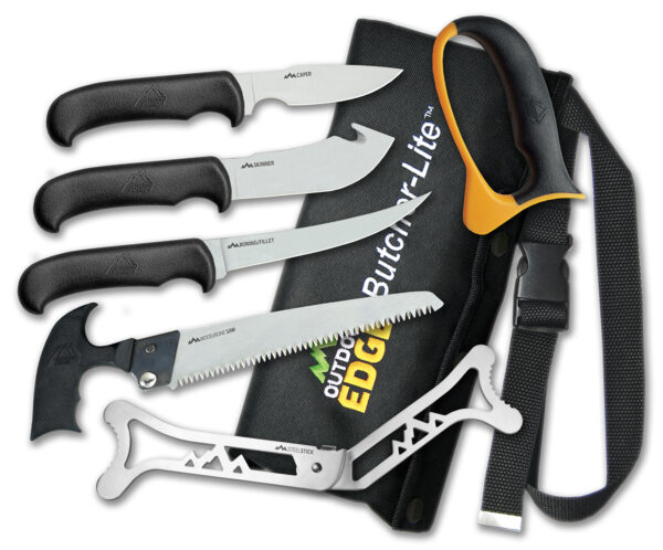 Outdoor Edge BL1 ButcherLite  4.30"/4.50"/5.9"/6" Folding Plain/Saw 420J2 Stainless Steel Blade FRN Black Handle
