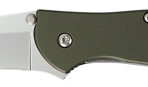 Kershaw 1660OL Leek  3" Folding Drop Point Plain Bead Blasted 14C28N Steel Blade Olive Drab Anodized Aluminum Handle Includes Pocket Clip