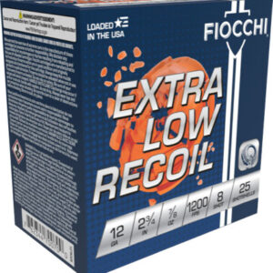 FIOCCHI LOW RECOIL 12GA 2.75" - 7/8OZ #8 1200FPS 250RD CASE